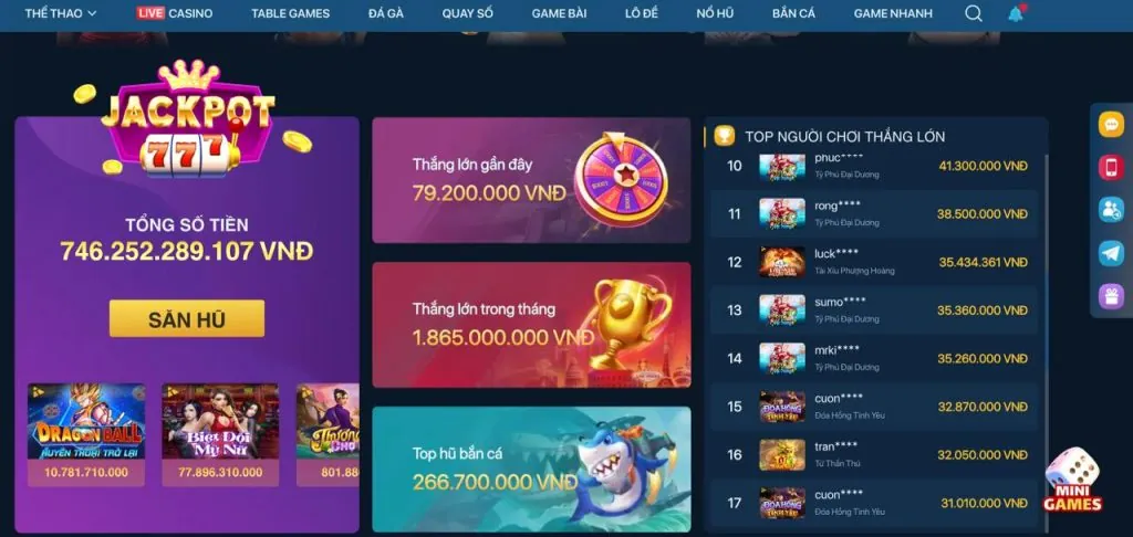 Sự đa dạng của các trò chơi Bigbet: thể thao, casino, máy đánh bạc